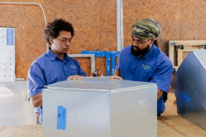 Team members working